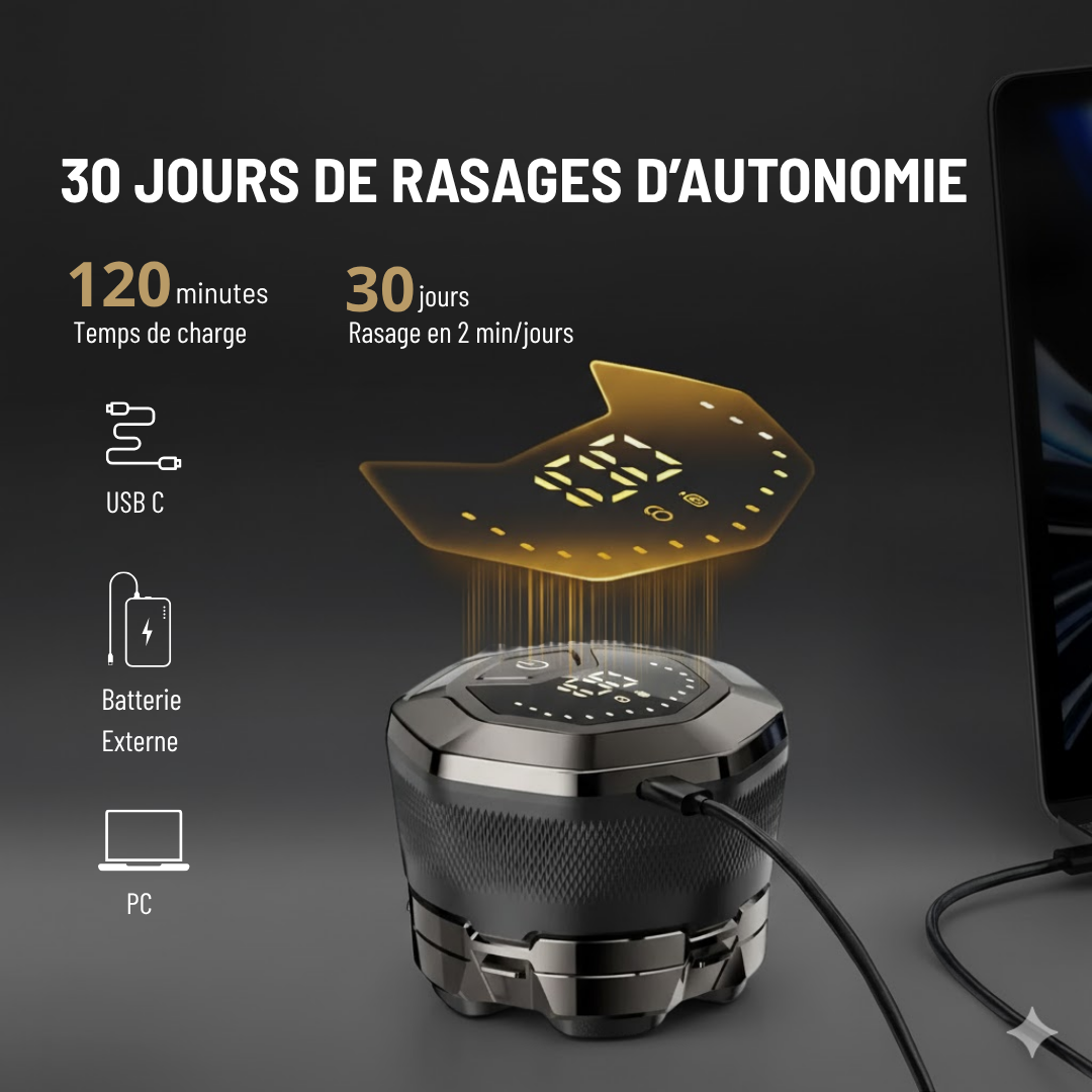 ZEON™ – Rase ton crâne en 90 secondes, sans effort.